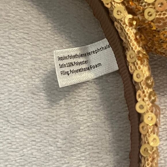 Disney Gold Red Sequin Reindeer Mickey Mouse Ears Christmas Holiday Neon Tuesday - Picture 5 of 6